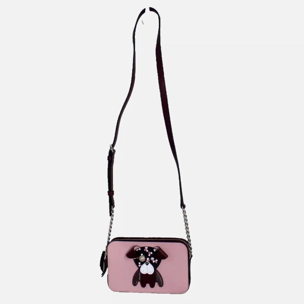kate spade Floral Pup Cherrywood Double Zip Small Crossbody Bag Purse - Picture 5 of 15